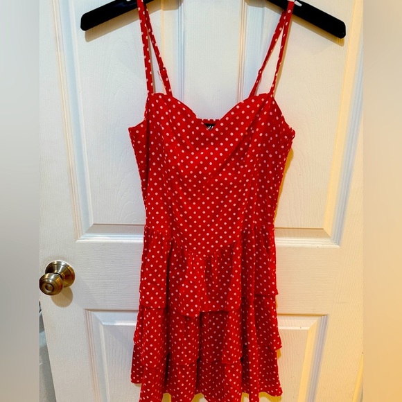 H&M Red Dress with White Polka Dots Swifties Rock a billy - Picture 2 of 6